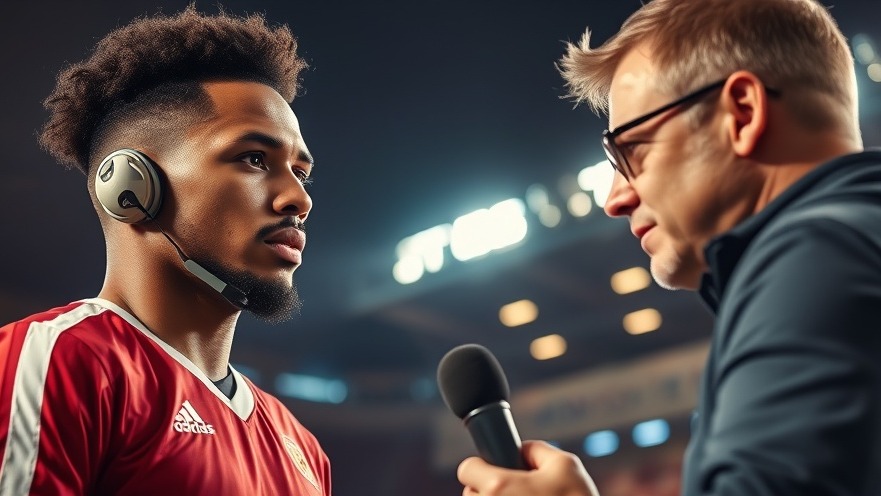 Dynamic scene of a commentator analyzing Sam Darnold's performance against Seattle Seahawks.