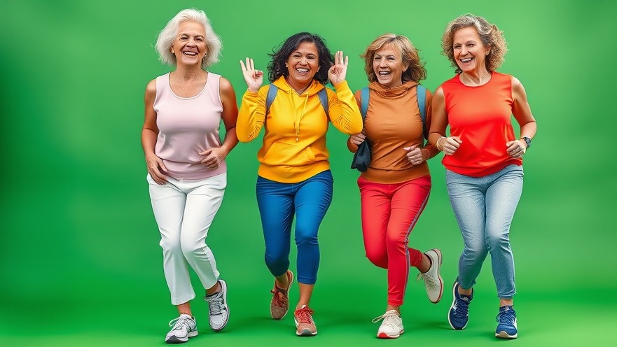 Three diverse senior women in colorful outfits showcasing the best sneakers for health and wellness.