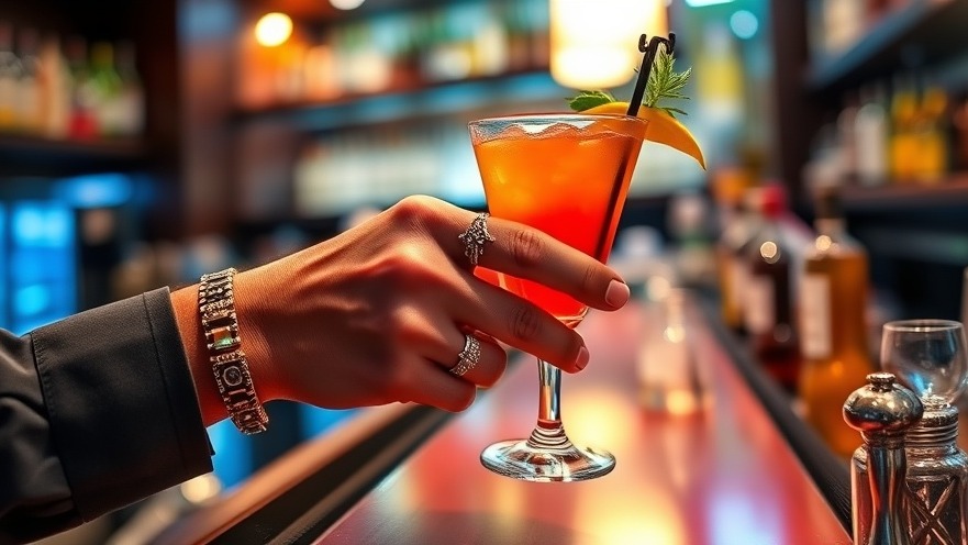 Bartender serving a colorful cocktail, showcasing Houston restaurants' impact on local economy.