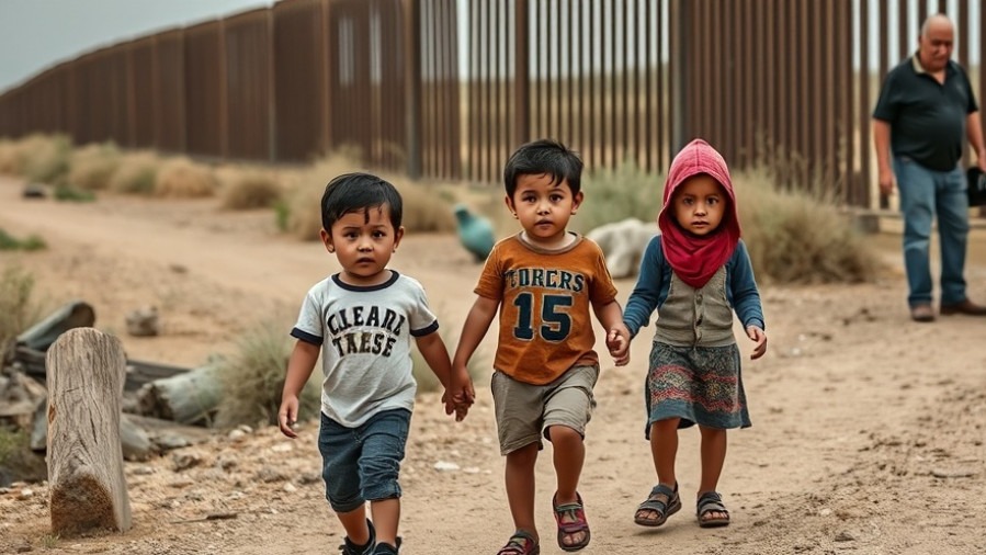 Confused immigrant children near the border, reflecting immigration policy USA.