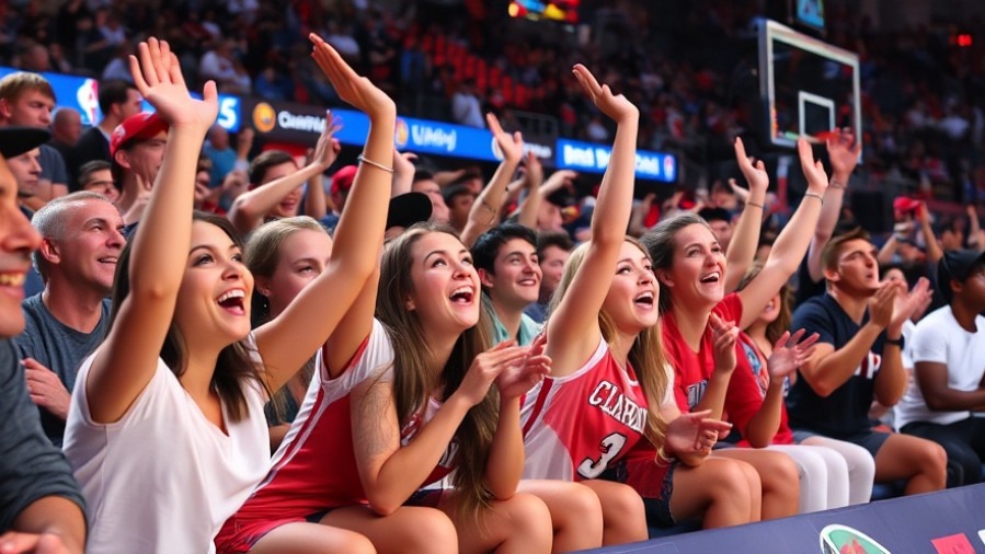 Excited fans courtside during the NBA recap, celebrating Player of the Night.