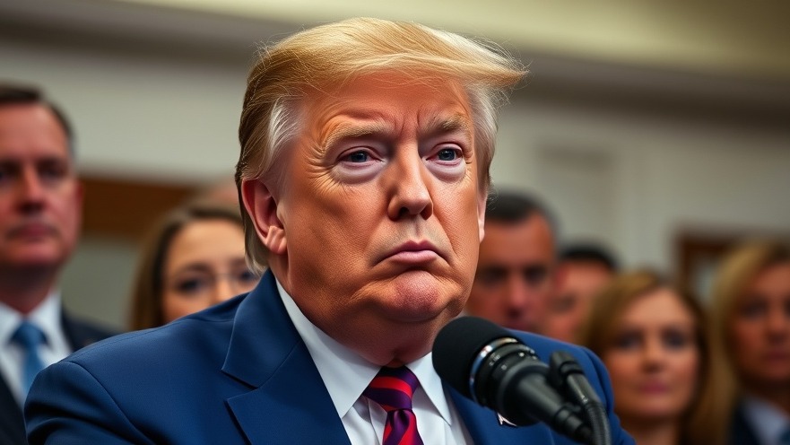 Trump addressing immigration news in the US at a press conference.