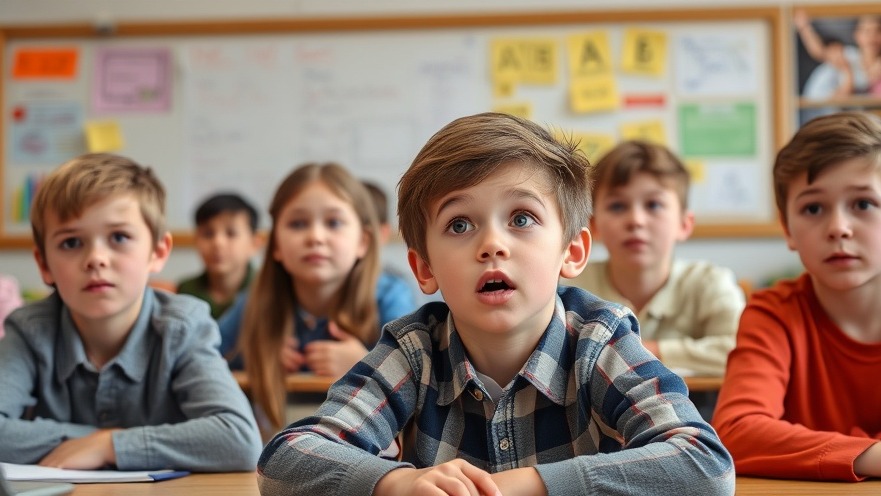 Young students in classroom shocked, highlighting PTSD increase in Texas.