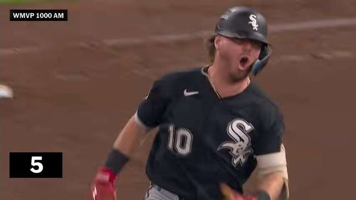 Major League Baseball player gesturing confidently during playoffs