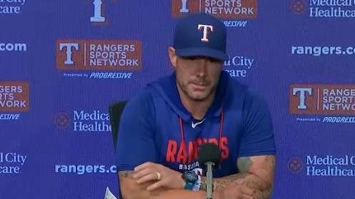 Baseball player's press conference on team dynamics in baseball.