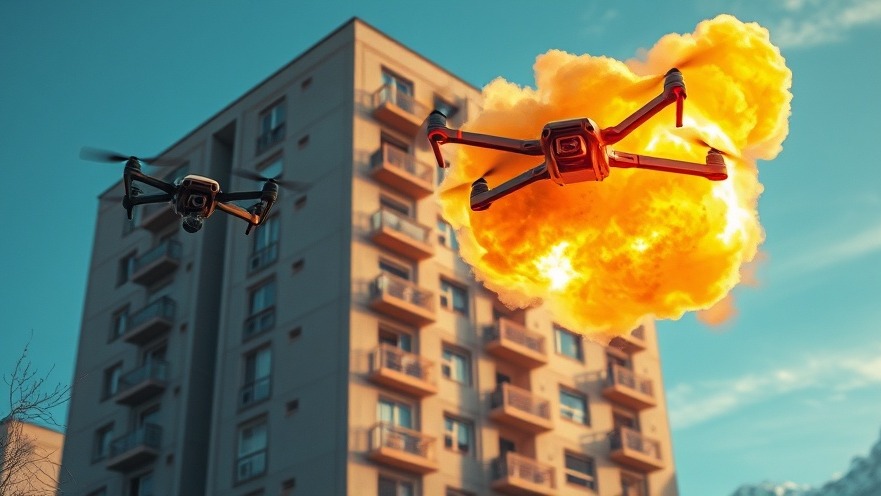 Drones attack an apartment building during the Ukraine conflict, highlighting urgent energy infrastructure issues.