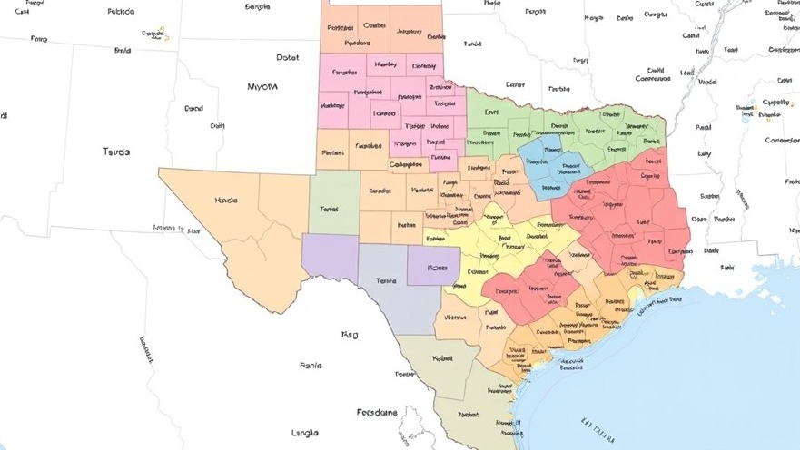 Texas redistricting map illustrating changes for Texas elections 2025.