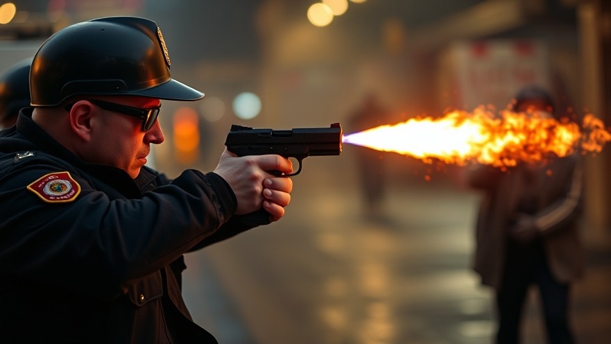 Dallas crime news: police officer fires at suspect with flames from the gun's barrel.