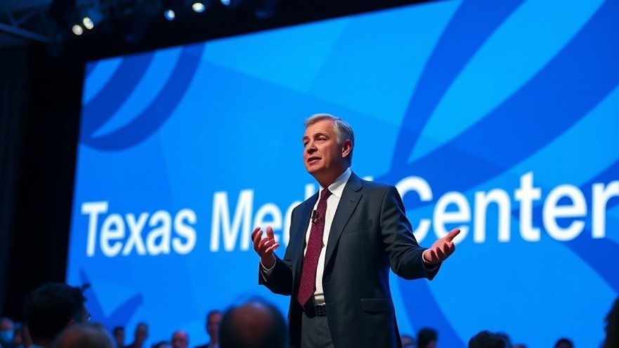 Speaker at Texas Medical Center event addressing audience.
