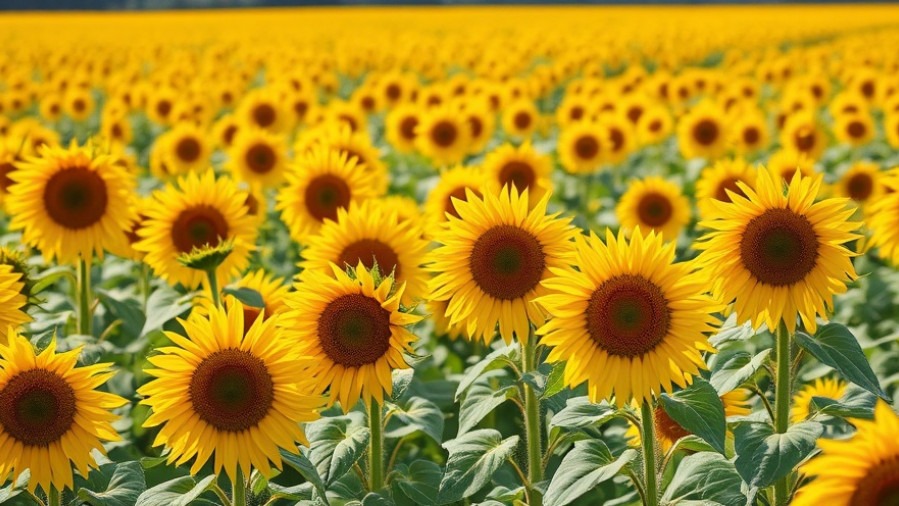 Vibrant sunflower field highlighting the nutritional benefits of sunflower flour in plant-based protein alternatives.