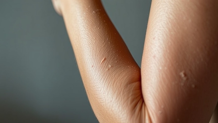Female arm with dry flaky skin showcasing moisturizing tips and natural remedies for dry skin.