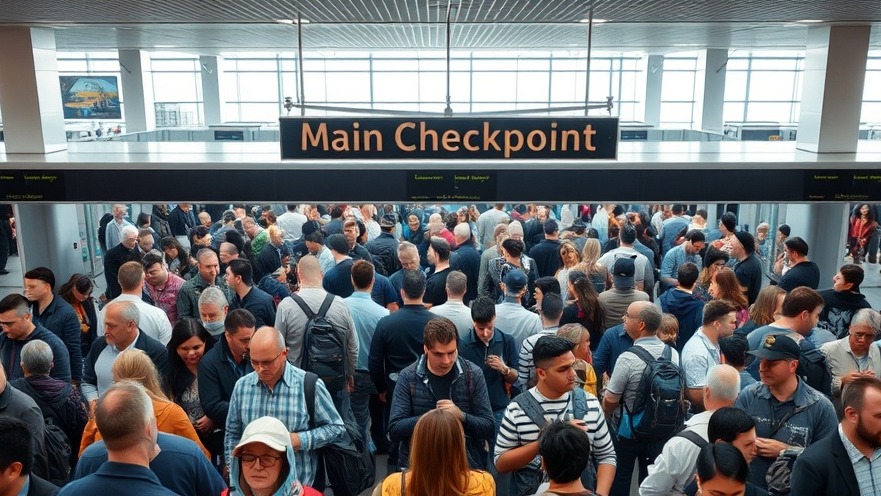 Crowded airport security during the TSA staffing crisis, highlighting long delays.