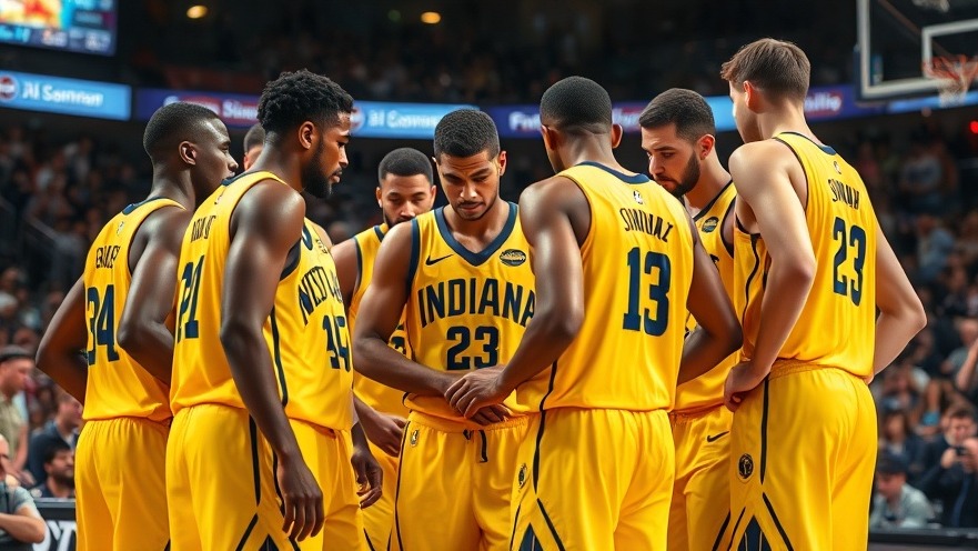 Consoling Indiana Pacers teammates during NBA highlights on court.