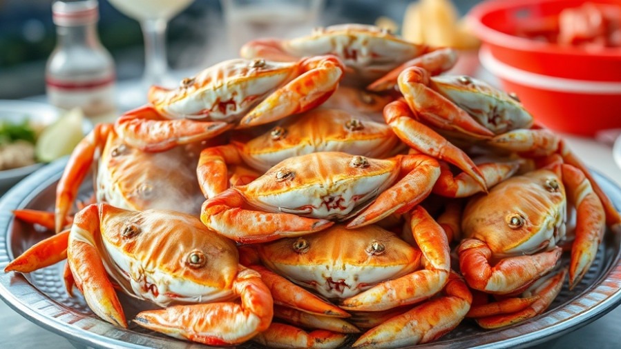 Delicious soft-shell crabs on a platter at New Orleans fall food festivals.