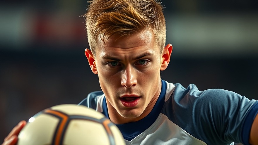 Young male athlete in dynamic motion, highlighting optimal health and wellness.