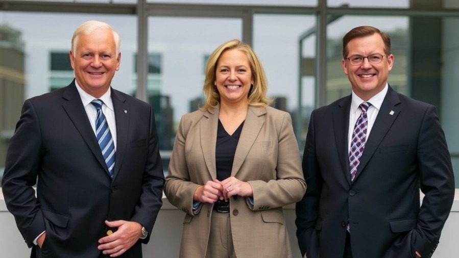 Three candidates in business suits for the Democratic primary Texas election.
