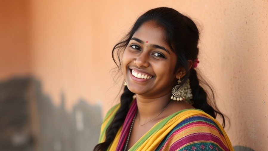 Smiling 14-year-old Isha Mishra promoting Flower Mound community safety.
