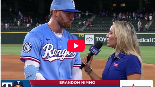 Brandon Nimmo postgame interview after July 12 game, baseball field setting