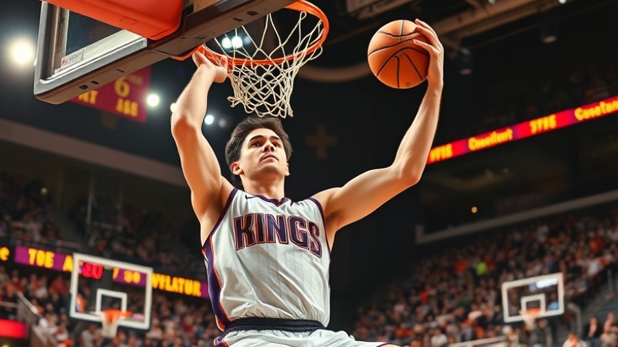 Keegan Murray's impressive dunk during NBA contract news in a vibrant arena.