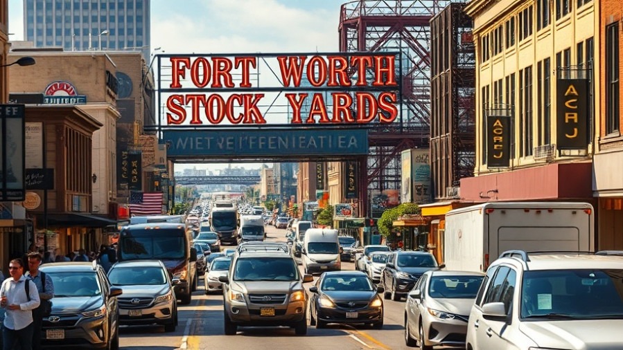 Lively Fort Worth Stock Yards street scene showcasing Dallas economic development.
