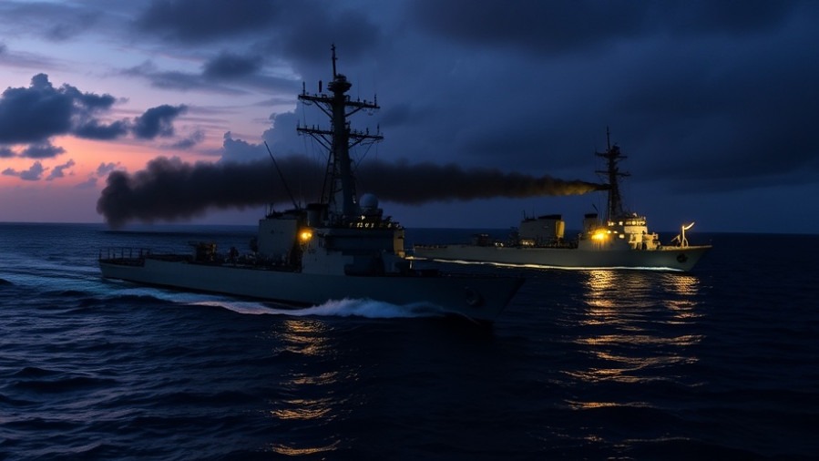 U.S. warships off Venezuela coast highlighting military interventions in international law.
