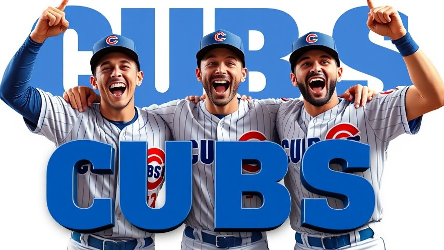 Excited Cubs players celebrating a victory, capturing MLB season highlights.