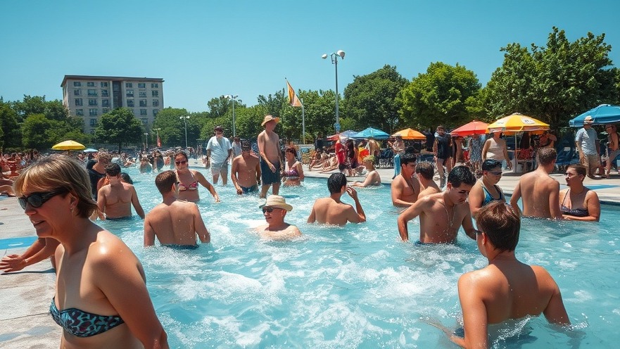 People enjoying Austin lifestyle by cooling off in hot weather, promoting climate resilience.