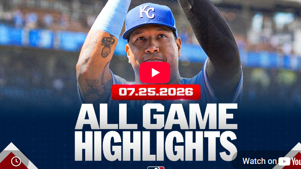 Baseball player saluting in stadium, July 25 highlights.