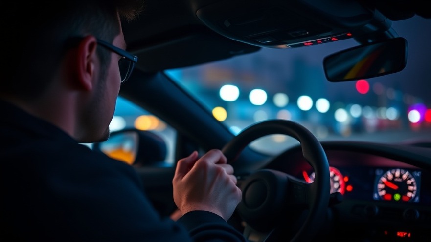 Adult focused on high-tech racing steering wheel in dimly lit car, showcasing Houston news today.