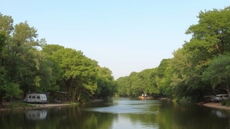 Garner State Park in Texas showcasing San Antonio outdoor activities along the tree-lined river.