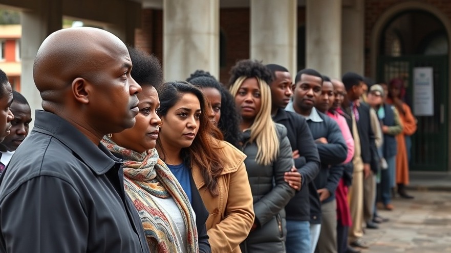 Voters waiting in line outside a polling station for Texas politics 2026.
