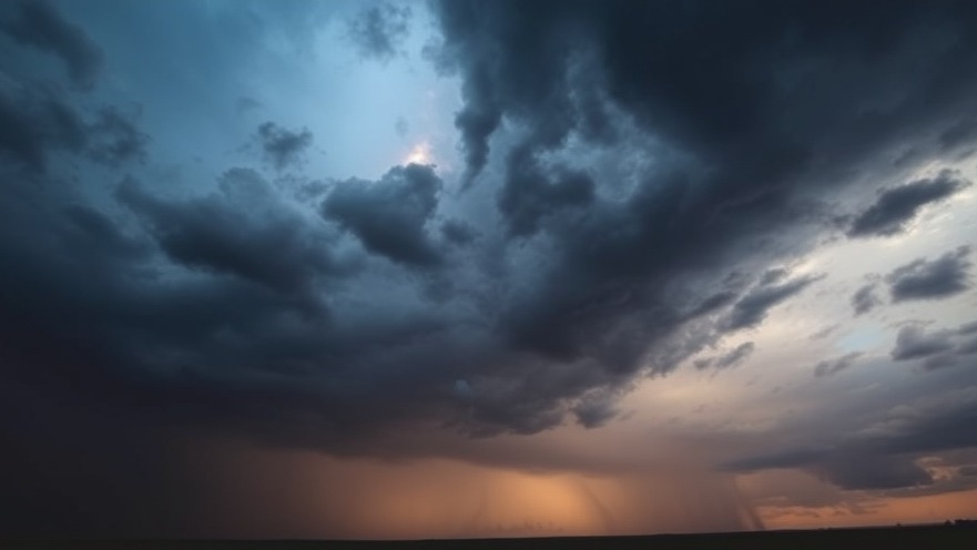 Dark ominous clouds signaling potential changes in Houston weather news.