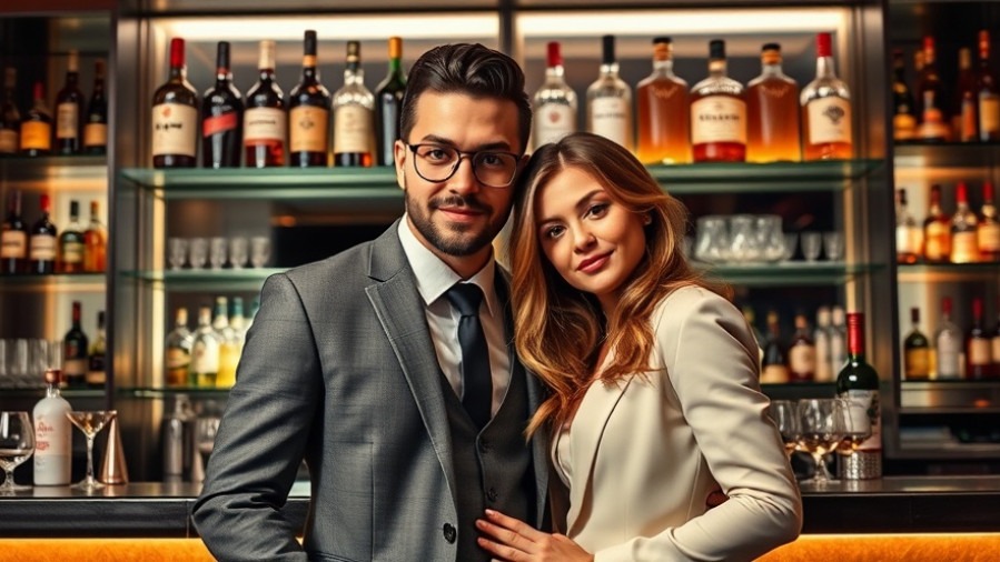 Stylish couple at East Austin restaurants, enjoying casual sushi dining in elegant bar.