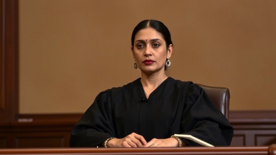 Indian female judge in black robe discussing U.S. immigration policy and family reunification.