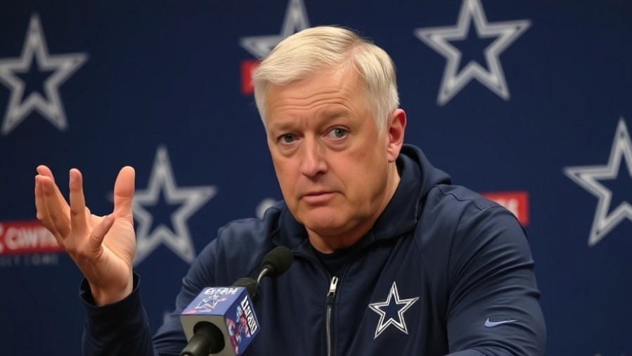 Dallas Cowboys coach puzzled at press conference discussing NFL game strategy.