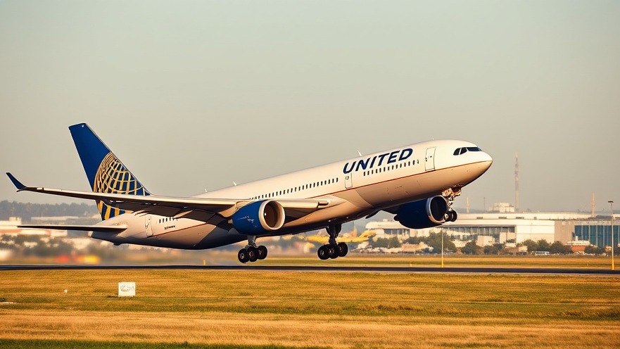 UNITED airliner taking off symbolizing Houston job market trends and business growth.