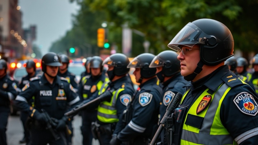 Law enforcement officers engaged in community policing for public safety initiatives.