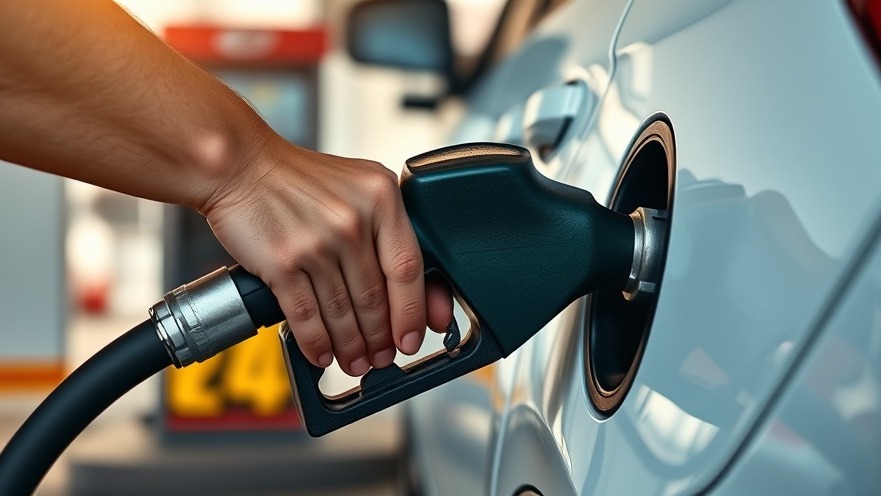 Close-up of a person refueling a white vehicle, highlighting gas price factors in the Texas oil market.