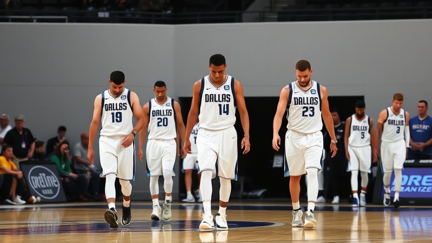 Dallas Mavericks players in white uniforms walking off the court, reflecting recent Dallas sports updates.