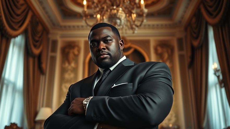 Elegant black man in a luxurious setting, reflecting NFL draft rumors and athlete endorsements.
