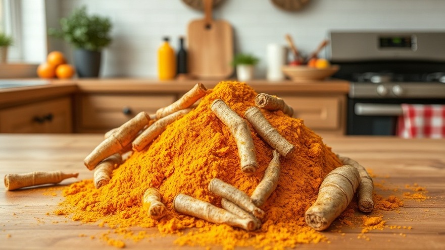 Turmeric on kitchen table, a key ingredient for holistic living and wellness lifestyle in Houston.