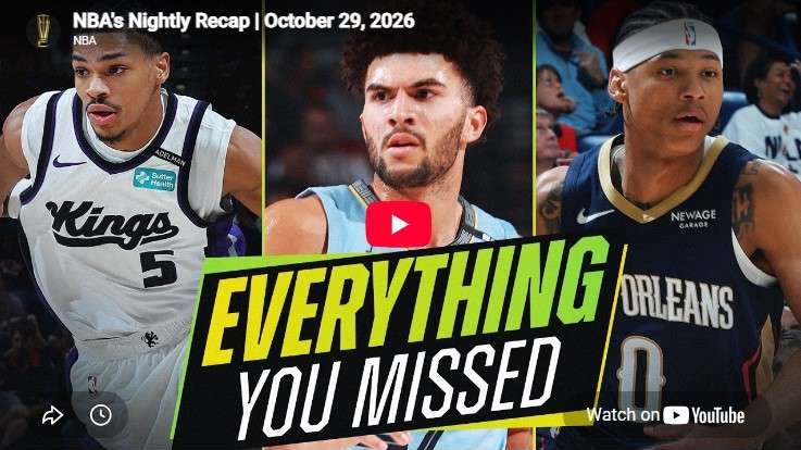 NBA Nightly Recap October 29 2026: Players from various teams competing.
