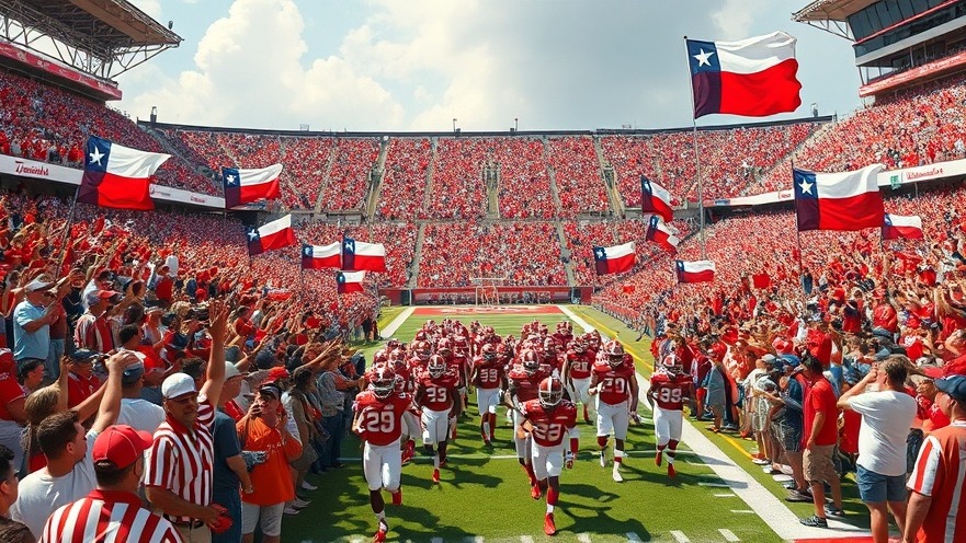 Energetic college football scene showcasing Austin business opportunities with vibrant fans.