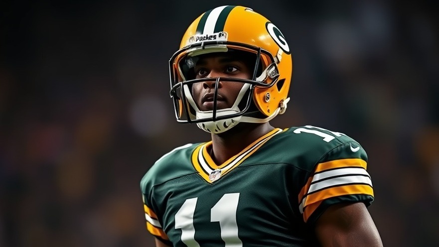 Black football player in #1 Packers jersey, key for fantasy football picks and Super Bowl 2025.