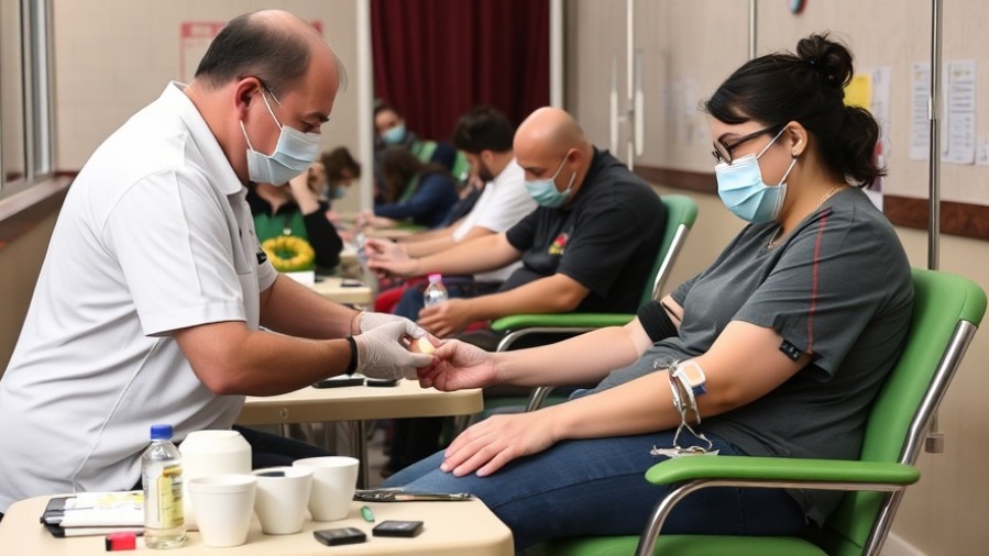 Individuals participating in a We Are Blood event to donate blood in Central Texas.