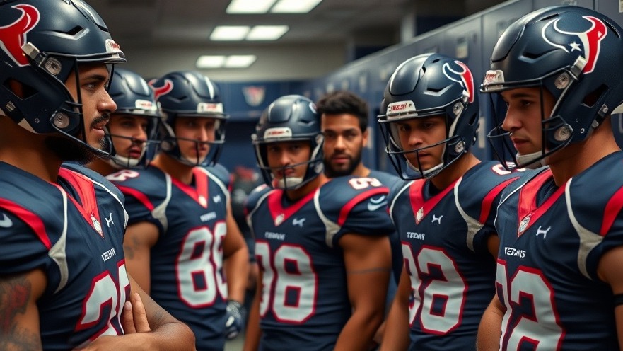 Houston Texans fans engage in NFL season insights in a vibrant, lifelike locker room.