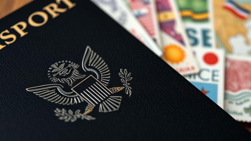 Close-up of a US passport with travel stamps, highlighting global travel caution.