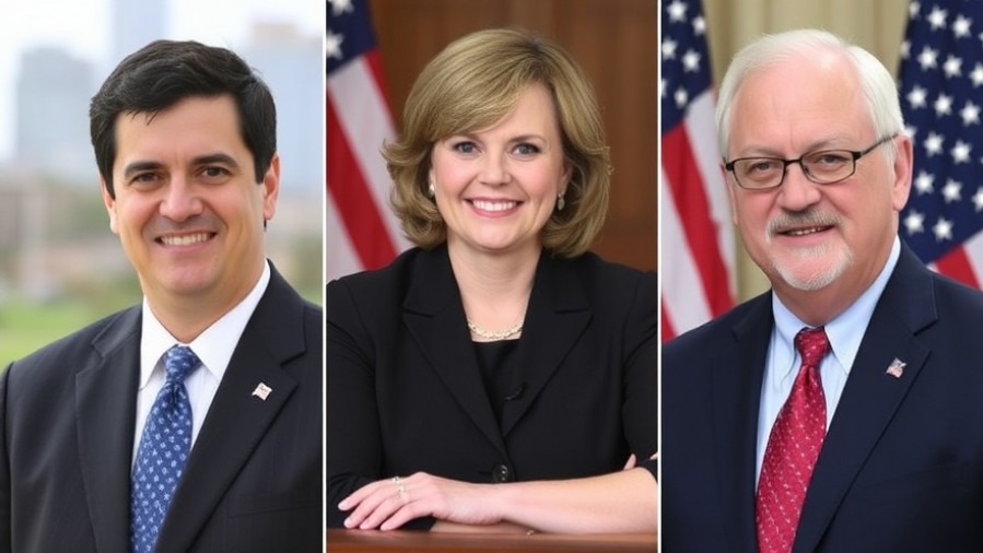 Three Republican contenders for Texas elections 2026: Berlanga, Craddick, Huffines.