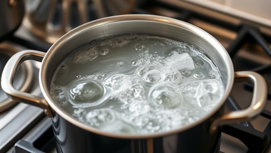 A pot of boiling water on the stove highlighting safety tips for child safety in San Antonio.