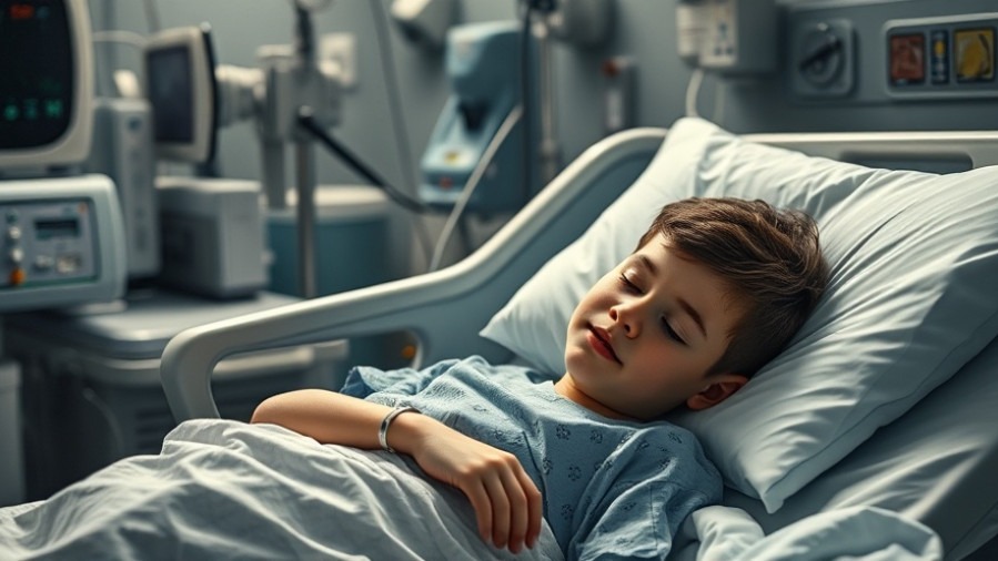 Photorealistic hospital scene of young patient resting, highlighting euthanasia for children.